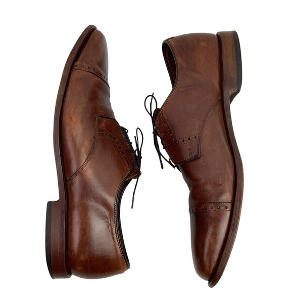 Allen Edmonds Clifton Mens Leather Oxford Captoe Dress Shoes Brown - Picture 3 of 13